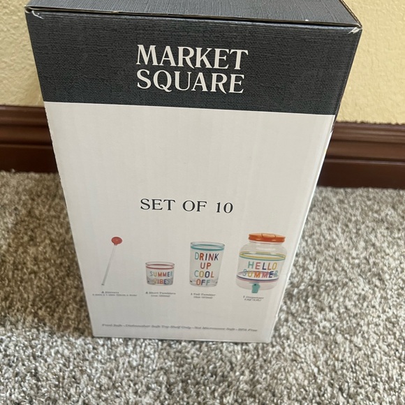 NWT Hello Summer Dispenser & Drinkware - 10 Piece Set - Picture 7 of 7